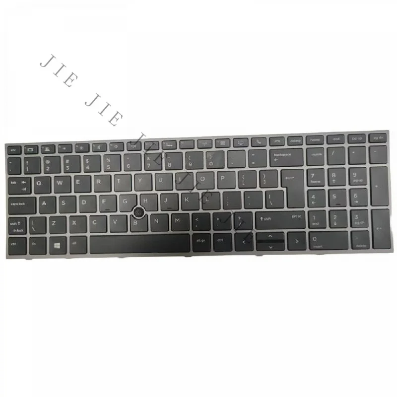 SA+New US Layout Backlit Laptop Replacement Keyboard Silver Frame For HP ZBook 15 G5 17 G5