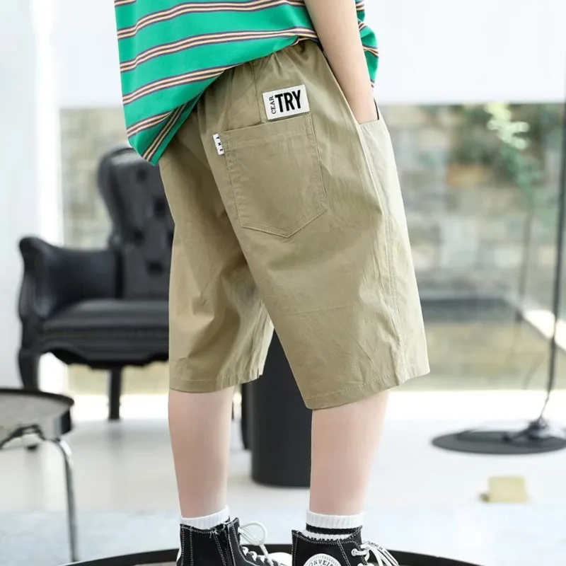 Children's Shorts Lazy Harajuku Loose Waist Casual Fashion Capris Men's Sports Pants Summer Simplicity