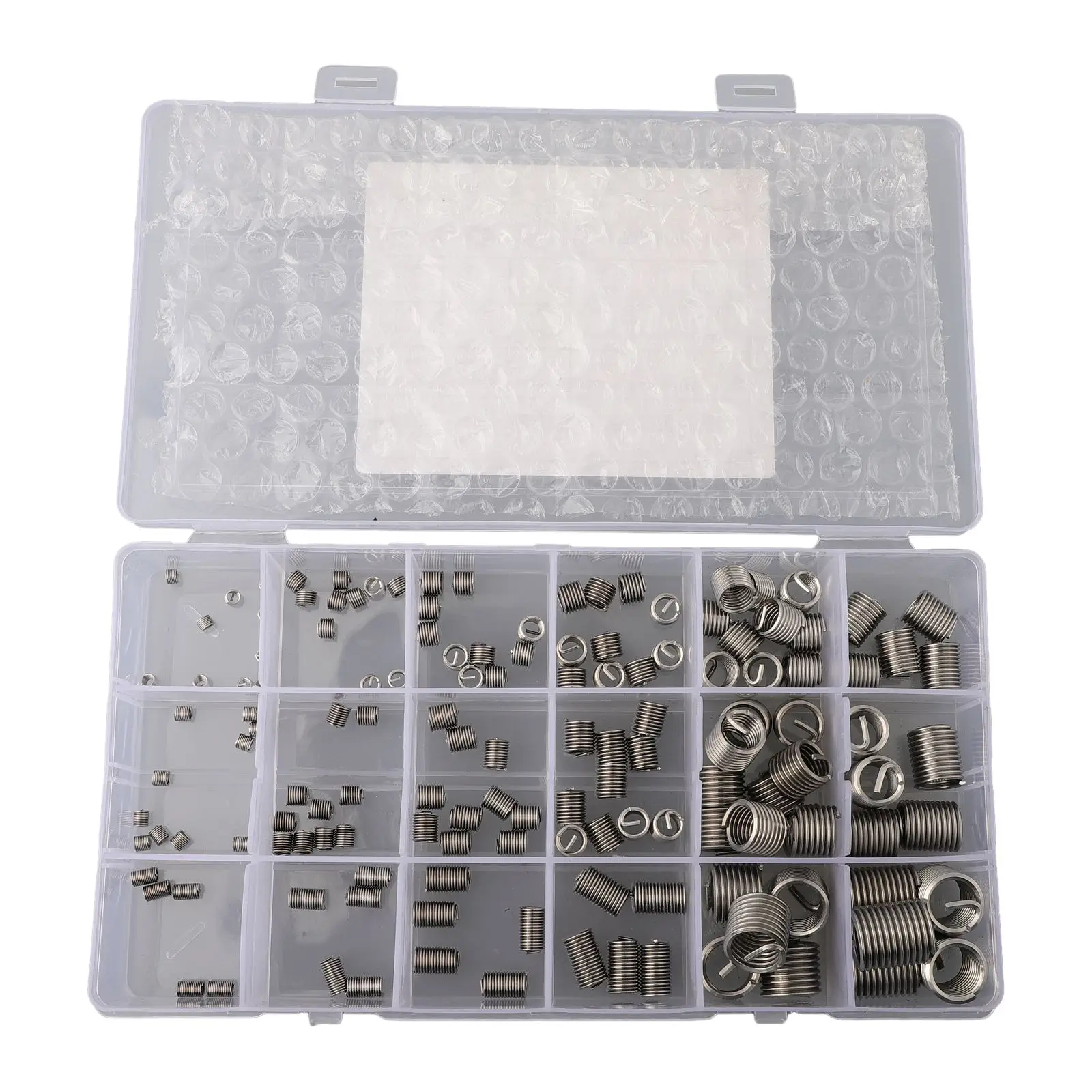 M3-M12 Thread Repair Kit High Strength Long Lifespan Tapping To Install 140Pcs Helicoil Insert Rethread Silver