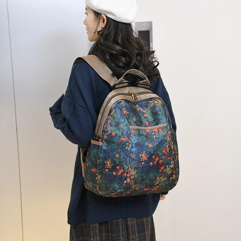 

Fashion Casual Backpack for Women Lightweight Oxford Cloth Travel Backpack Multi-Functional Large Capacity School Bag Mummy Bag