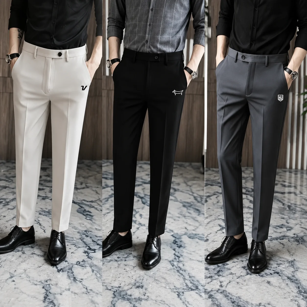 Men's Golf Pants Business Casual Office Golf Trousers Summer New Cool Feeling Office Work Pants Straight Stretch Golf Clothing