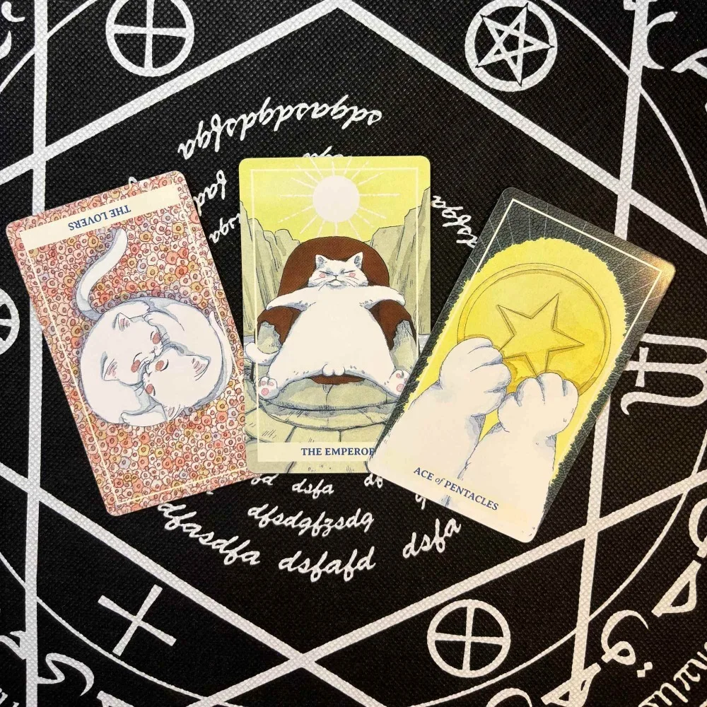 Whimsical Watercolor Feline Kawaii Tarot 10.3*6cm NIMN White Cat Tarot for Cat Lovers, Cute 78-Card Tarot Deck view 4