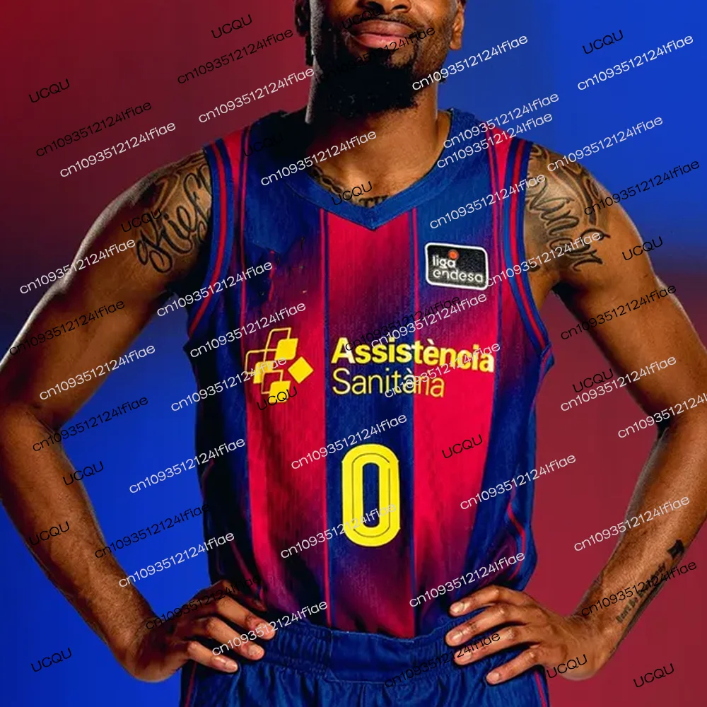 2025 جديد برشلونة الكبار الرجال/النساء كرة السلة الرياضة التجفيف السريع جيرسي سترة الاطفال كرة السلة ملابس تدريب مجموعة جيرسي خاصة