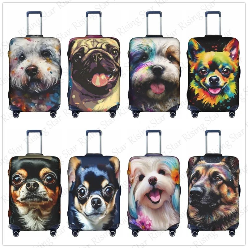 

Thick Elastic Luggage Protective Cover Zipper For 18-32 inch Bag Suitcase Cover Travel dog Cute German Shepherd Accessories