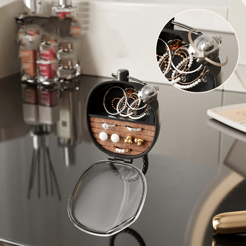 

Travel-friendly Jewelry Storage Solution, Transparent Portable Box with Rotary Clasp