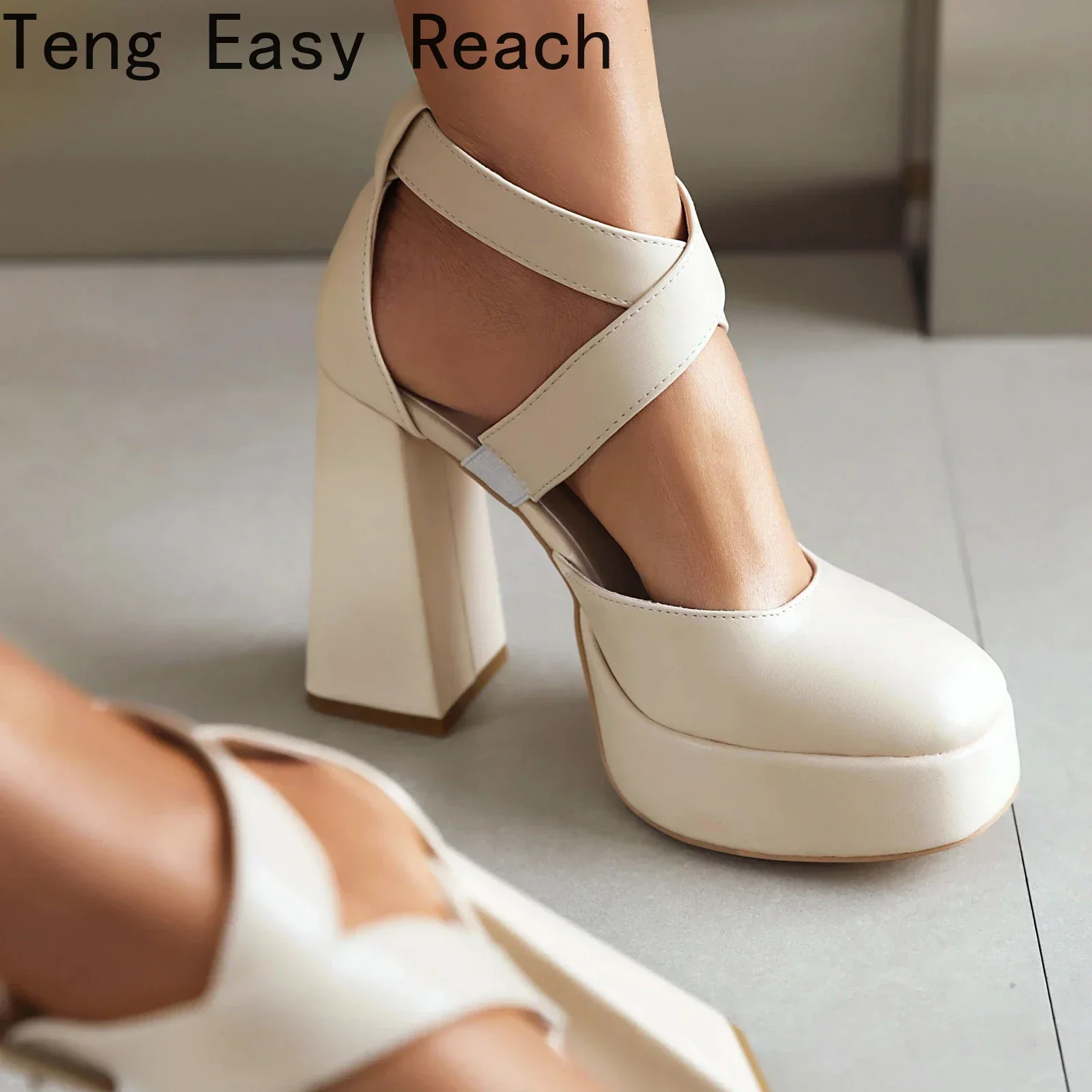 2025 New Summer New Women's Sandals Large Size 35-42 Cross-strap Ankle Buckle Platform High Heels Women Shoes