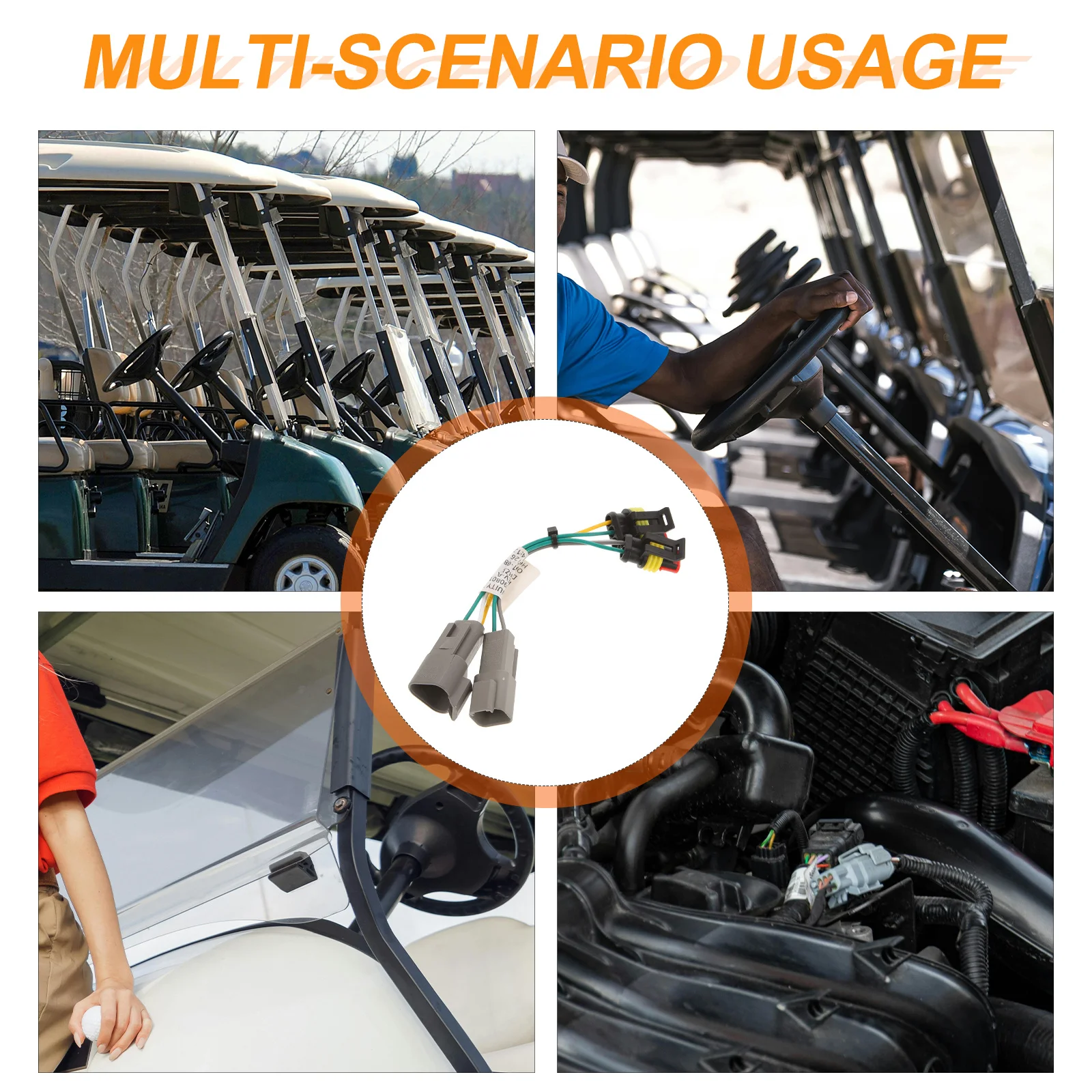 

Golf Voltage Divider Cable Plastic Copper Conversion Cable for Golf Cart Power System Adapter Replacement Cord