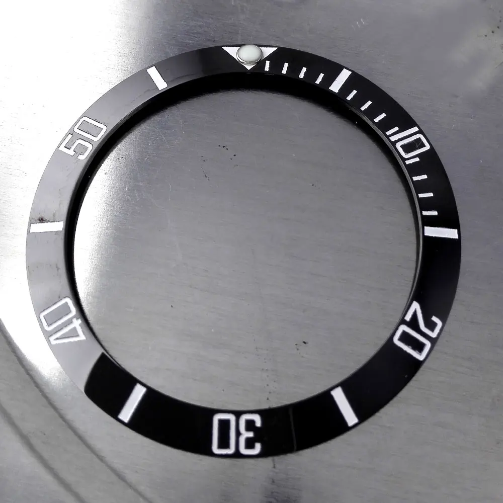 Neuer Slope Schwarz Grau 38 mm * 30,6 mm Hochwertiger Keramik-/Legierungs-Lünetteneinsatz passend für 40 mm NH35 NH34 GMT Automatikuhr