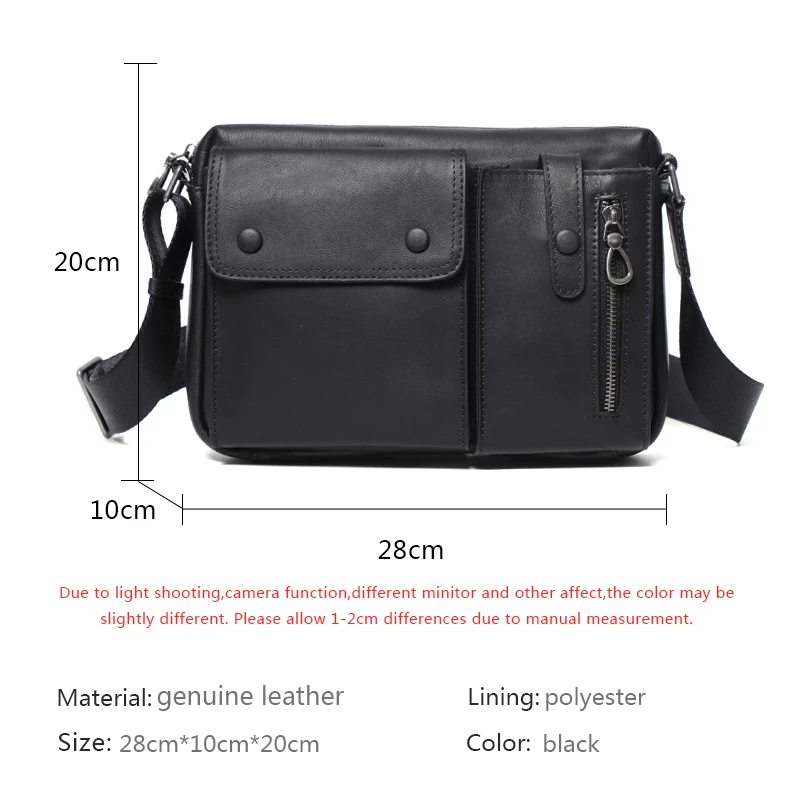 Natural Leather Men\'s Shoulder Bag Casual Crossbody Bag Genuine Leather Boys Fashion Bags Male Messenger Bags For Ipad Flap