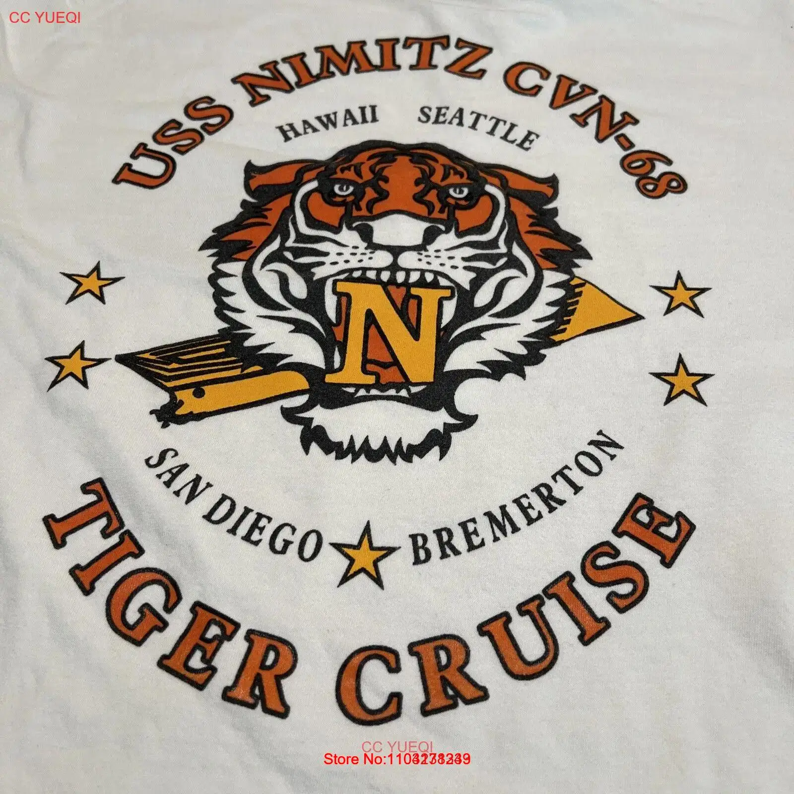 USS Nimitz CVN-68 T Shirt Large 2017 Tiger Cruise Hawaii Seattle San Diego Breme