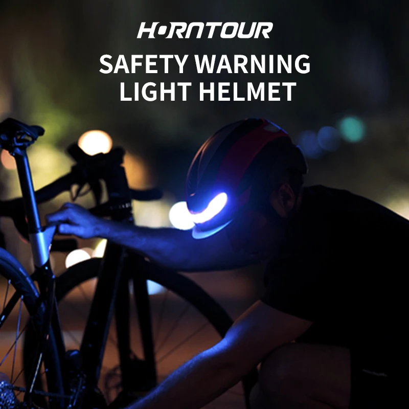 Horntour Bicycle Helmet Ride LED Lights Racing Road Bike Helmet Men and Women Outdoor Sports Pro Cycling Bicicleta Safety Cap ﻿