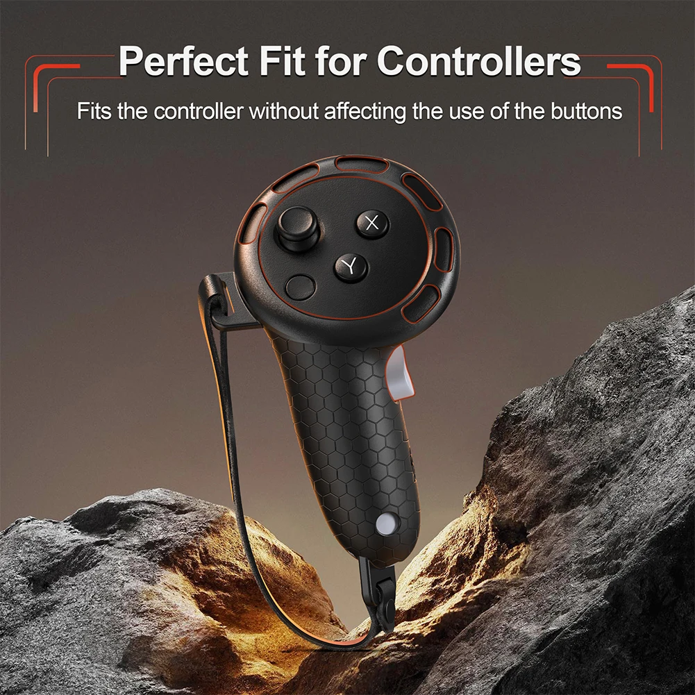 مقابض تحكم من السيليكون مع حزام اليد غطاء مقبض غير قابل للانزلاق غطاء مقبض وحدة التحكم لملحقات Meta Quest 3S/Quest 3 VR #6