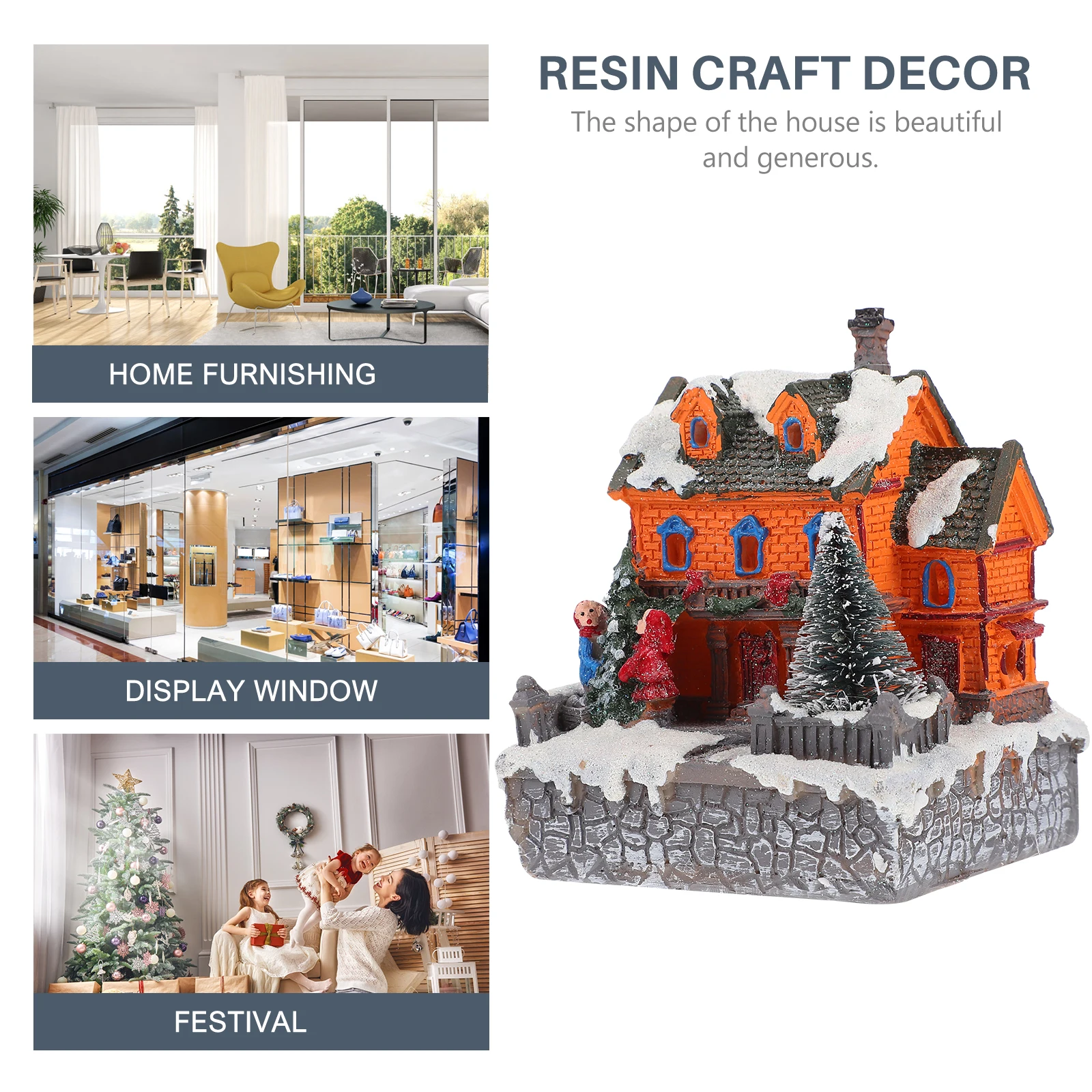 

Luminous House nament Christmas Resin Craft Decoration Mini Table Adornment Home Bar Festive Season Holiday
