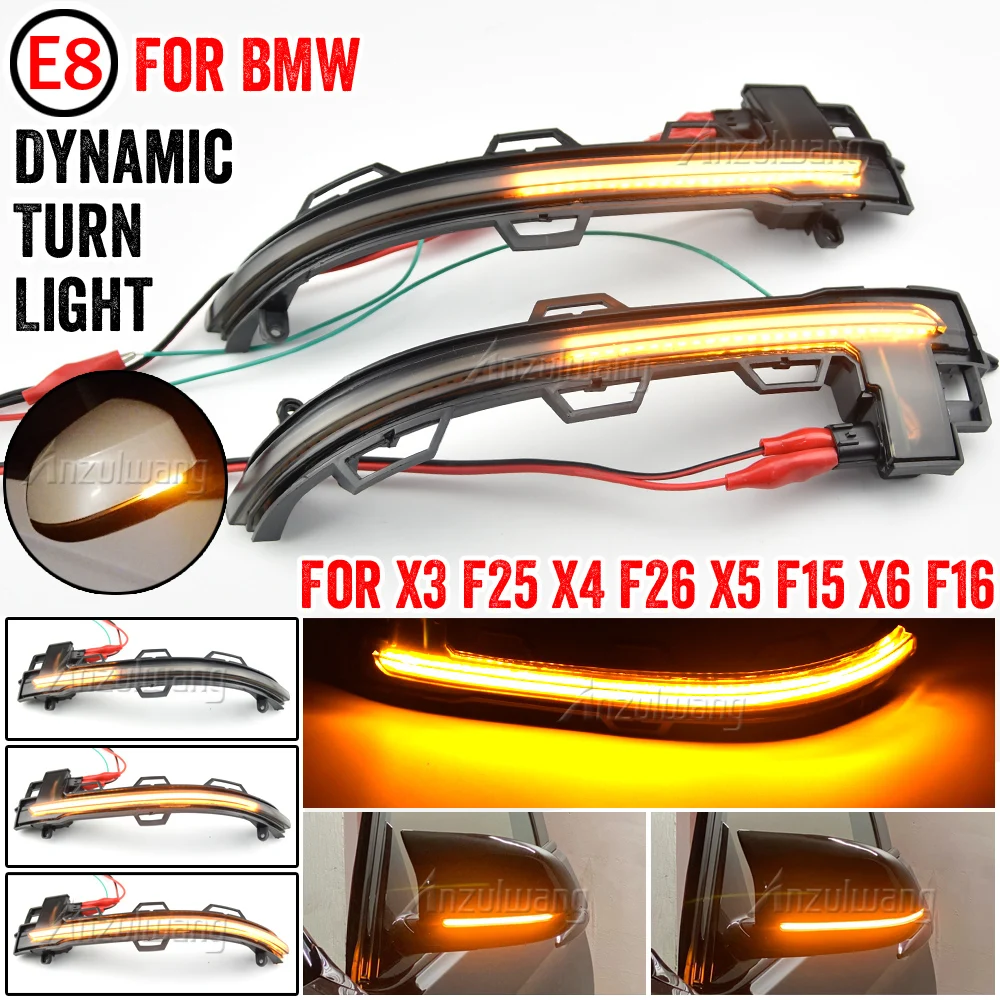 

For BMW X3 X4 X5 X6 F25 F26 LCI F15 F16 Side Rearview Mirror Indicator Blinker Light Sequential Dynamic Turn Signal