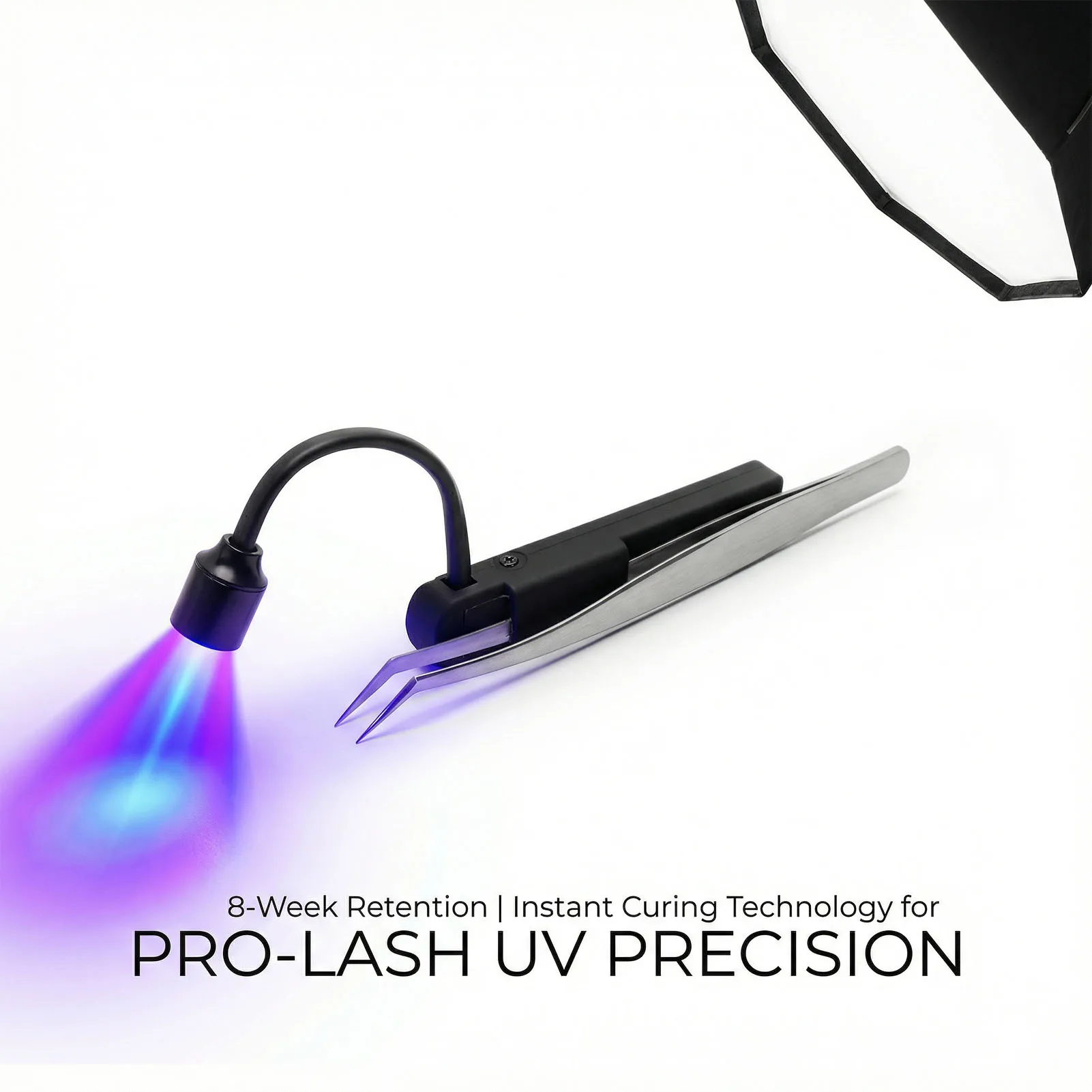 LED Lash Lamp 1W 395nm Fast Glue Curing Light and Portable Tweezers for Eyelash Extension Lash Tweezers Lamp Lash Extension Lamp