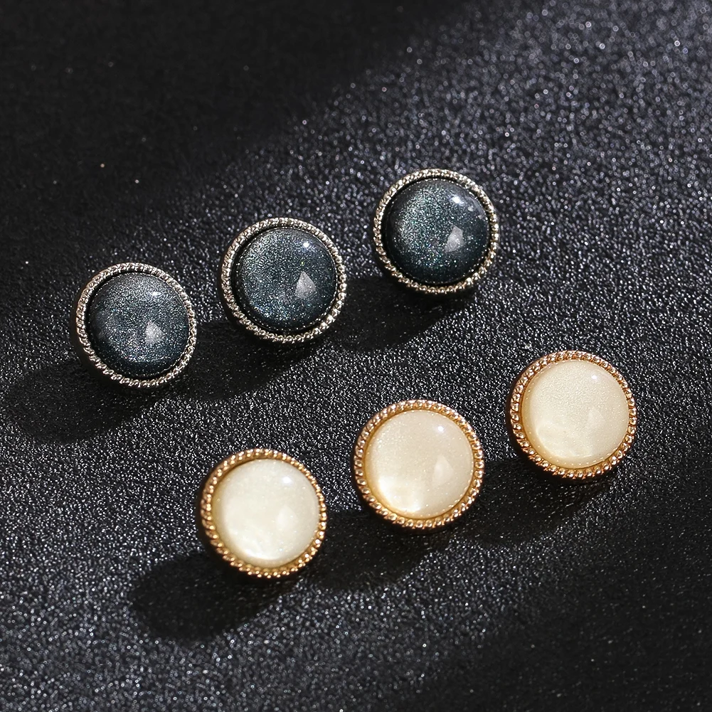 2pcs Round Convex Metallic Edge Cosmic Galaxy Starry Sky Glass Buttons Sewing Accessories Clothing Decorative Buttons Supplies