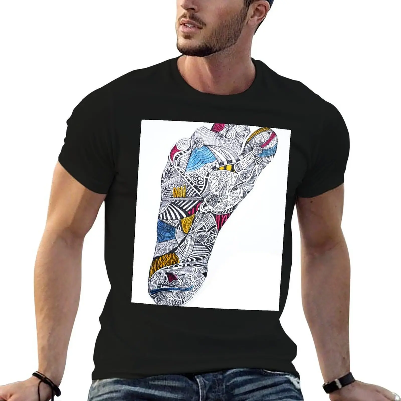 

Footprint T-Shirt cotton t shirts high quality man t shirt cotton T-Shirt