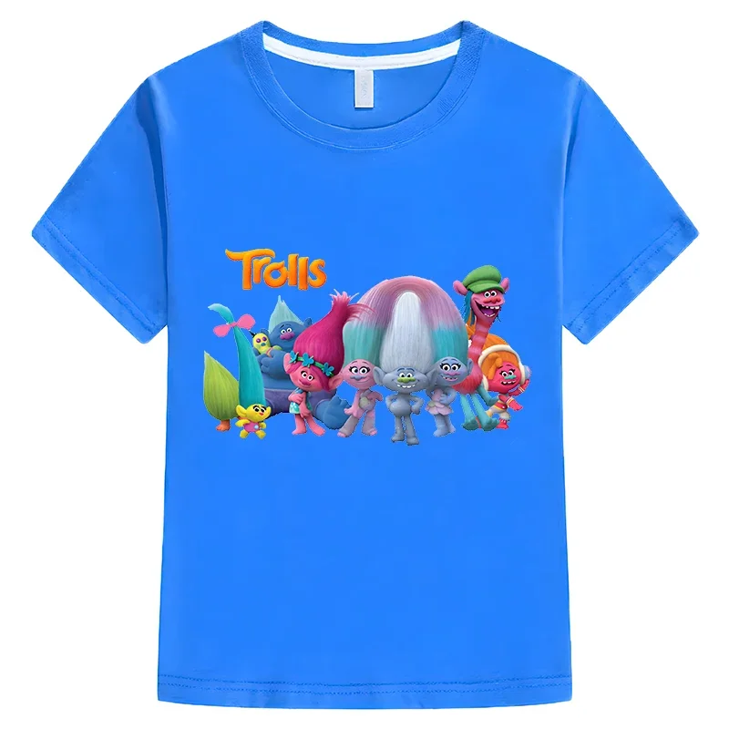 Summer Fantasia Balloon Trolls Clothes Girls T-shirt Children Tee Boys 100%Cotton Short Sleeve Tops y2k kids clothes Cotton