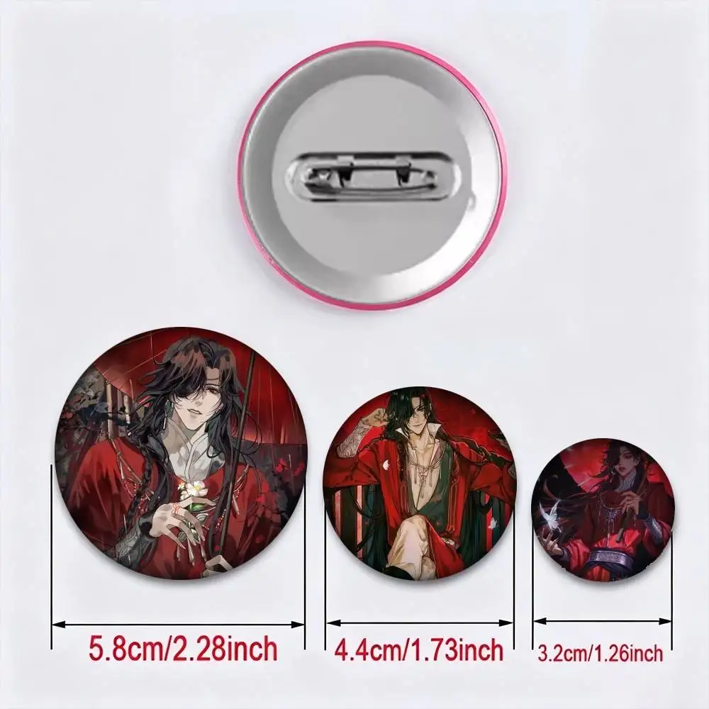 Anime Heaven Official Hua Cheng 25 32 44 58 75mm Badges Personalized Round Brooches Pins Accessory Gift