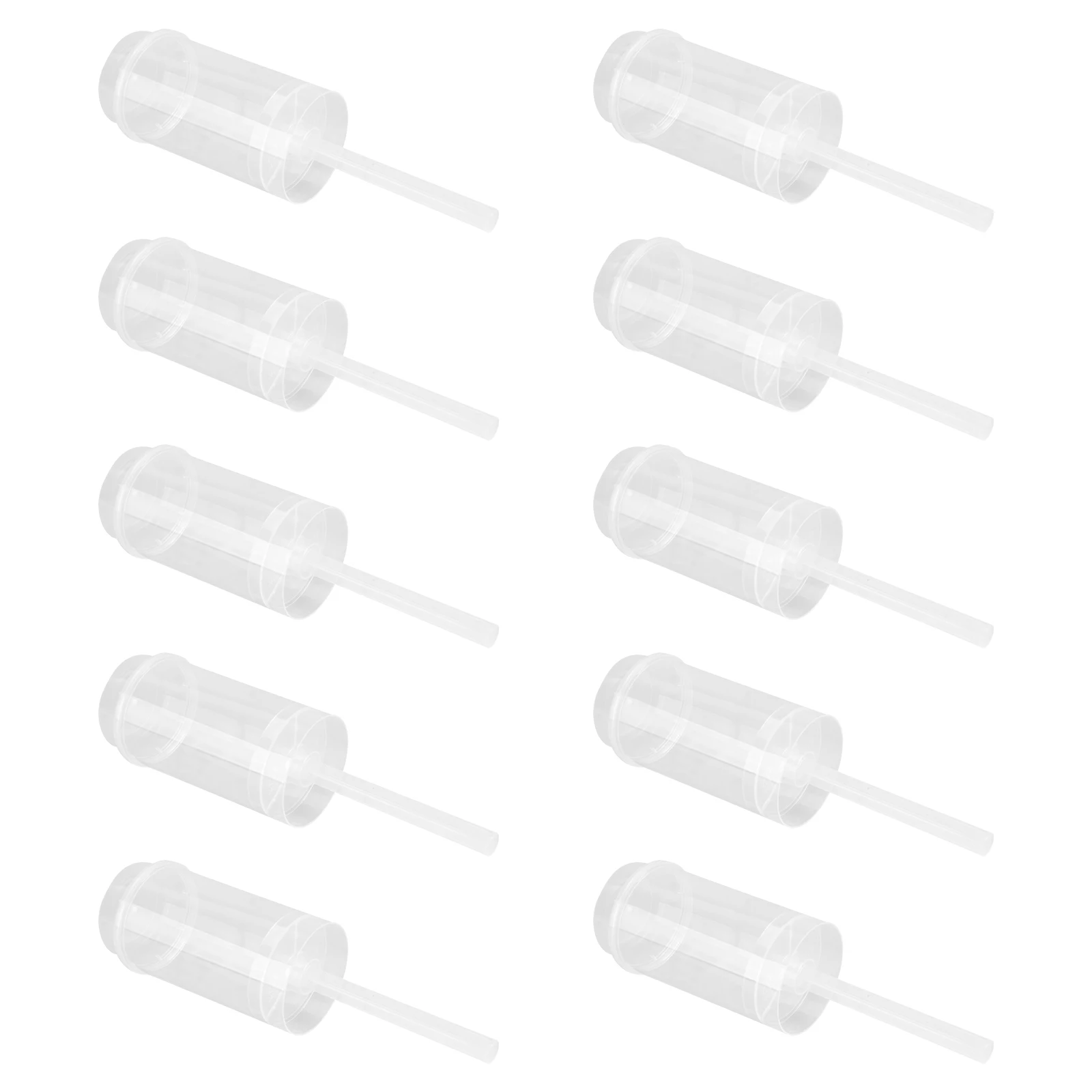 

20pcs Cylinder Cake Mold Containers Plastic Round Lid Pops Shooter Easy Wash Reuse Bakery Tools