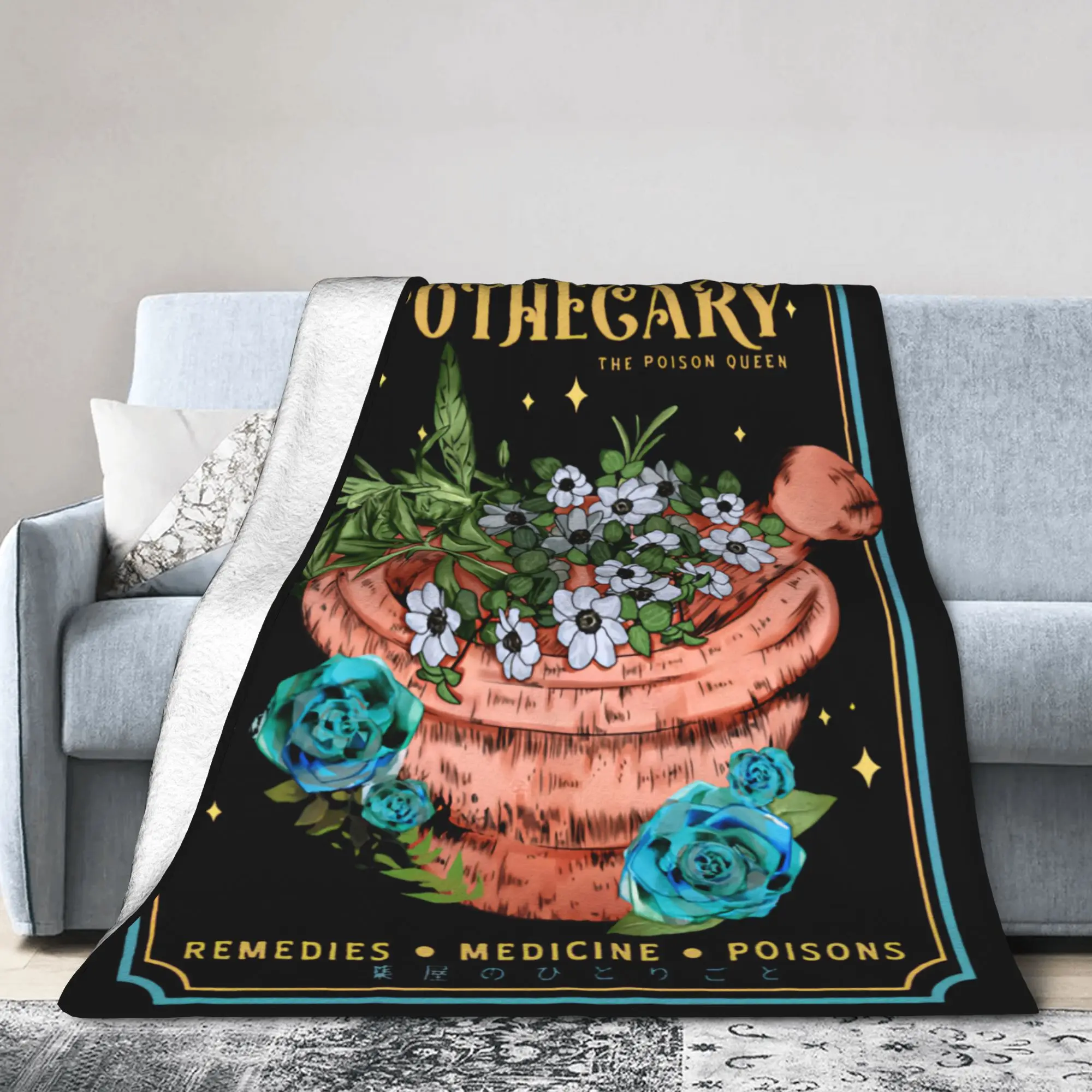 Doodle Maiden Services Flannel Blanket The Apothecary Diaries Anime Throw Blanket for Sofa Bedding Lounge Bedspreads