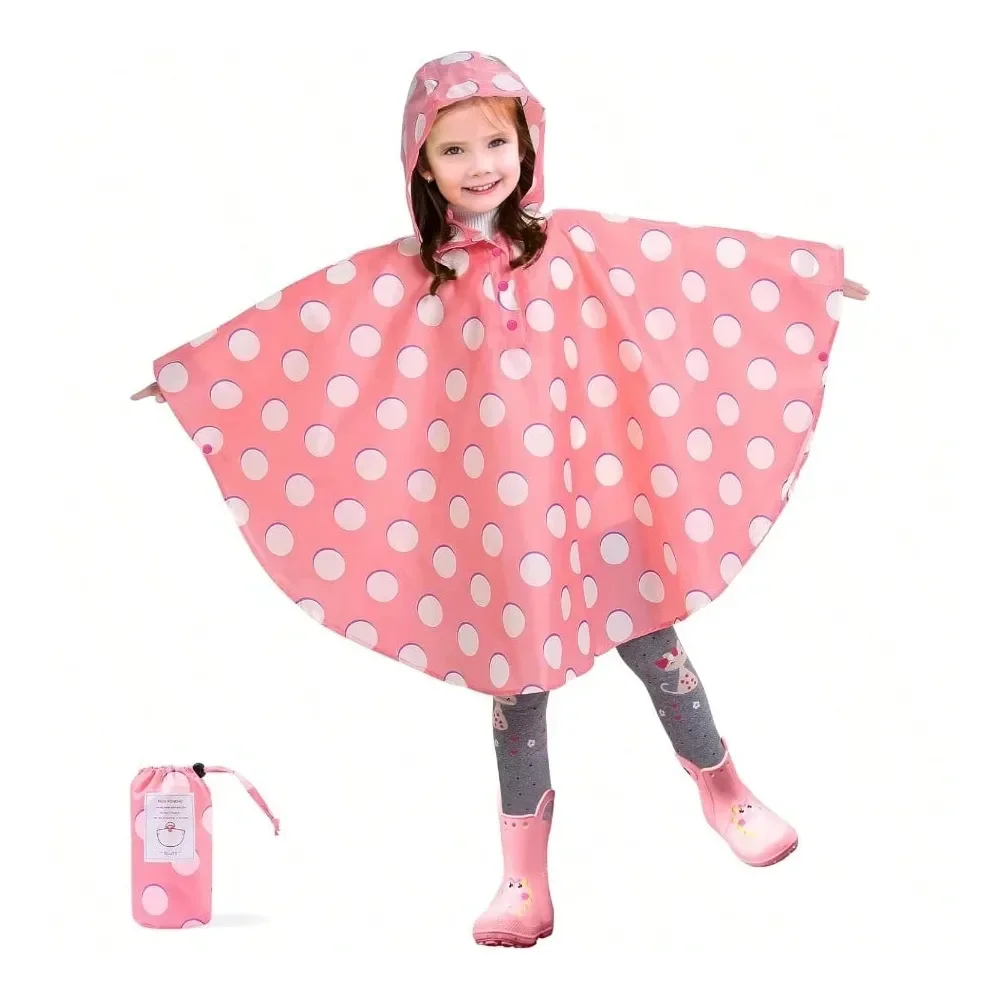 

Детский дождевик с капюшоном, многоразовый, водонепроницаемый, легкий, для девочек и мальчиков, милый дождевик для детей от 3 до 7 лет