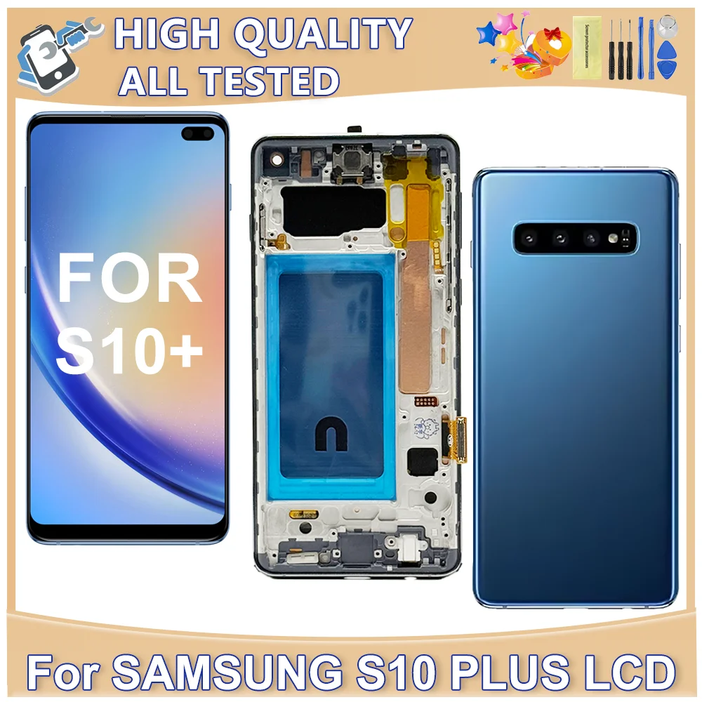 

TFT 100% Tested For S10Plus LCD Screen Replacement For Samsung Galaxy S10 Plus G975F LCD Display Digital Touch Screen Digitizer