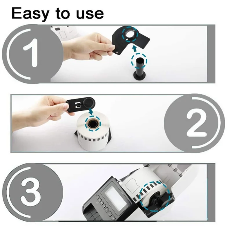 Daily Sale 5 Roll Compatible For Brother DK22205 62Mm X 30.48M Continuous White Length Paper Tape Labels With Refillable Cartrid