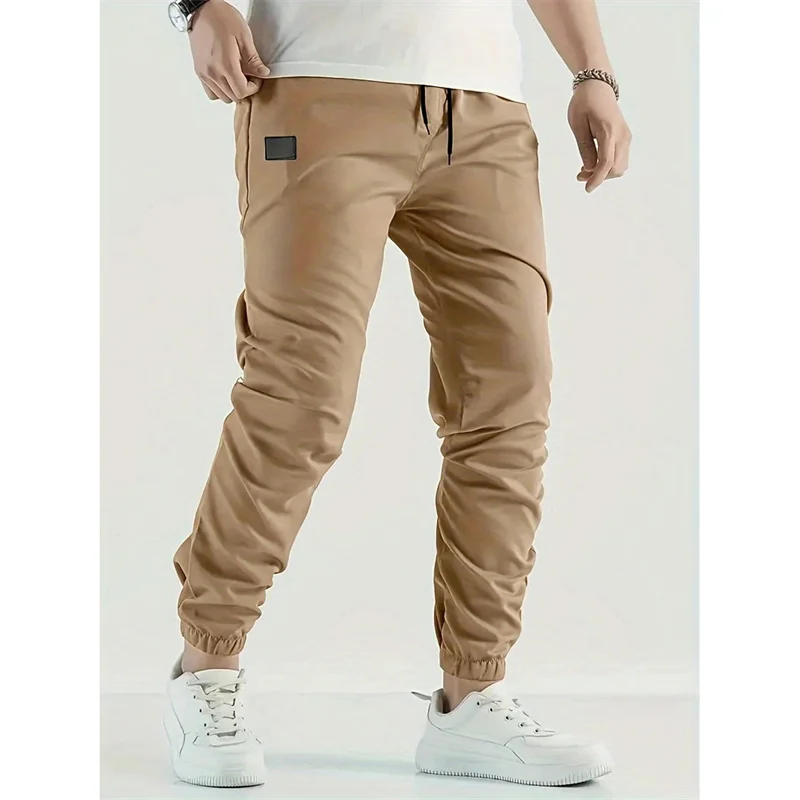 2025 Spring Autumn New Daily Sports Pants Men Casual Clothing Solid Color Straight Sweatpants Joggers Woven Men Running Trousers