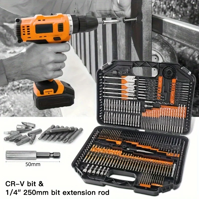 246pcs ProMaster Multifunctional Power Tool Accessory Set - Comprehensive Electric Drill and Screwdriver Bit Combination for Pro