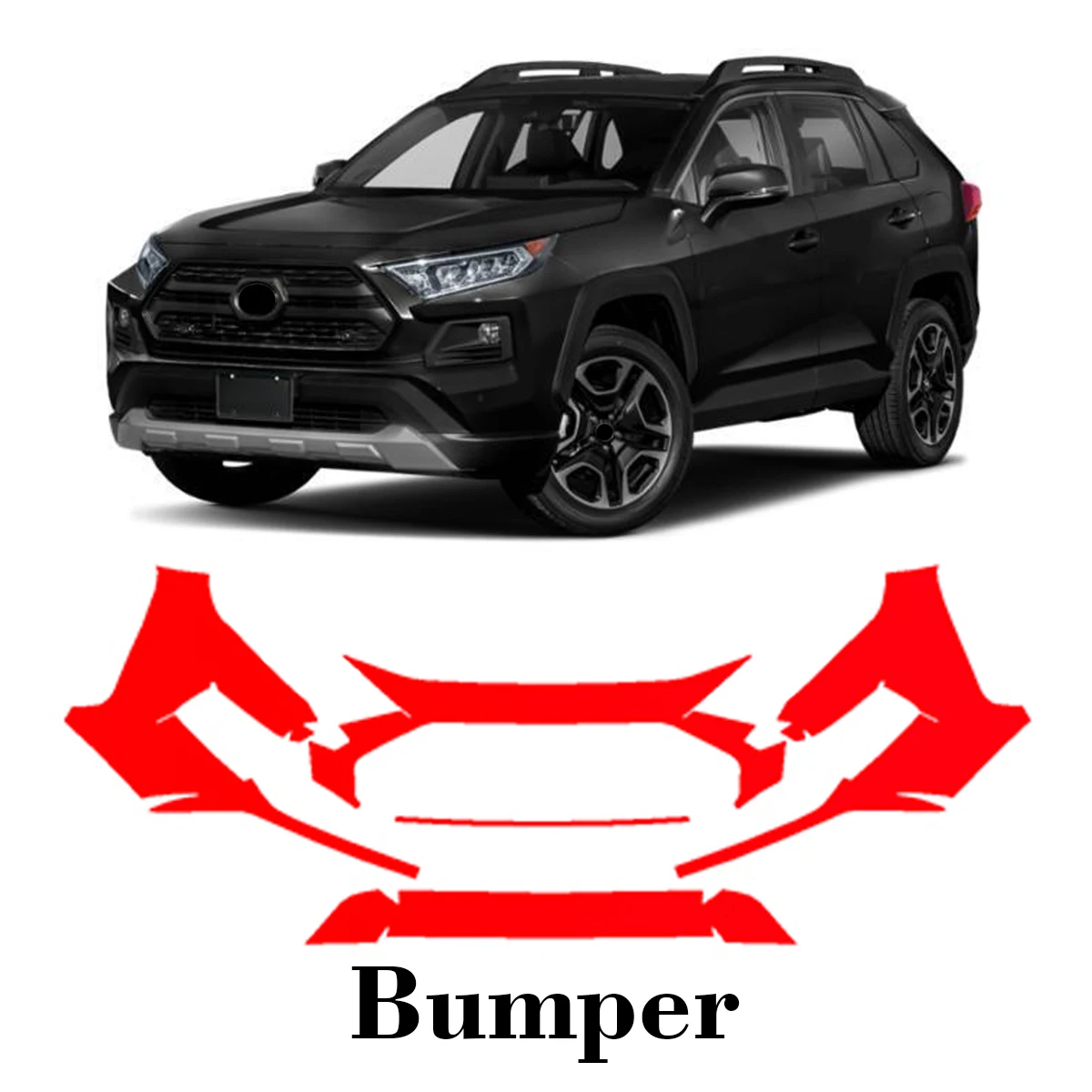 For Toyota RAV4 Adventure 2019-2025 Precut TPU Paint Protection Film PPF Front Bumper Kit Clear Bra Stone Guard EU UK