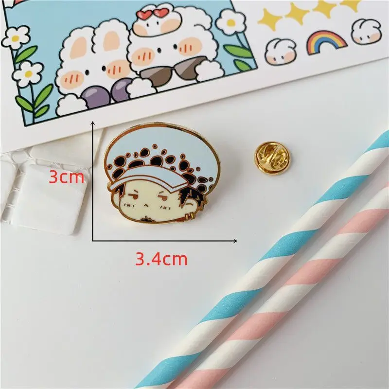 One Piece Brooches Cartoon Luffy Zoro Nami Chopper Sanji  Anime Action Figures Metal Enamel Badge Backpack Lapel Pins Toys Gifts