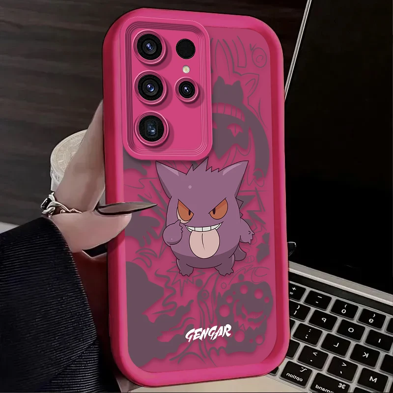 Luxury P-Pokemon Gengar Silicone Case for Samsung Galaxy S24 S23 S22 S21 Ultra Plus FE A54 A34 A14 A73 A53 A33 5G Soft Cover