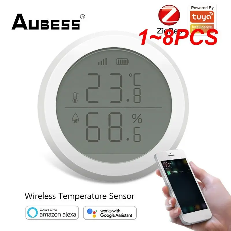 

1~8PCS Tuya Smart Temperature and Humidity Sensor Smart Life APP Control Indoor Humidity Detector Works with