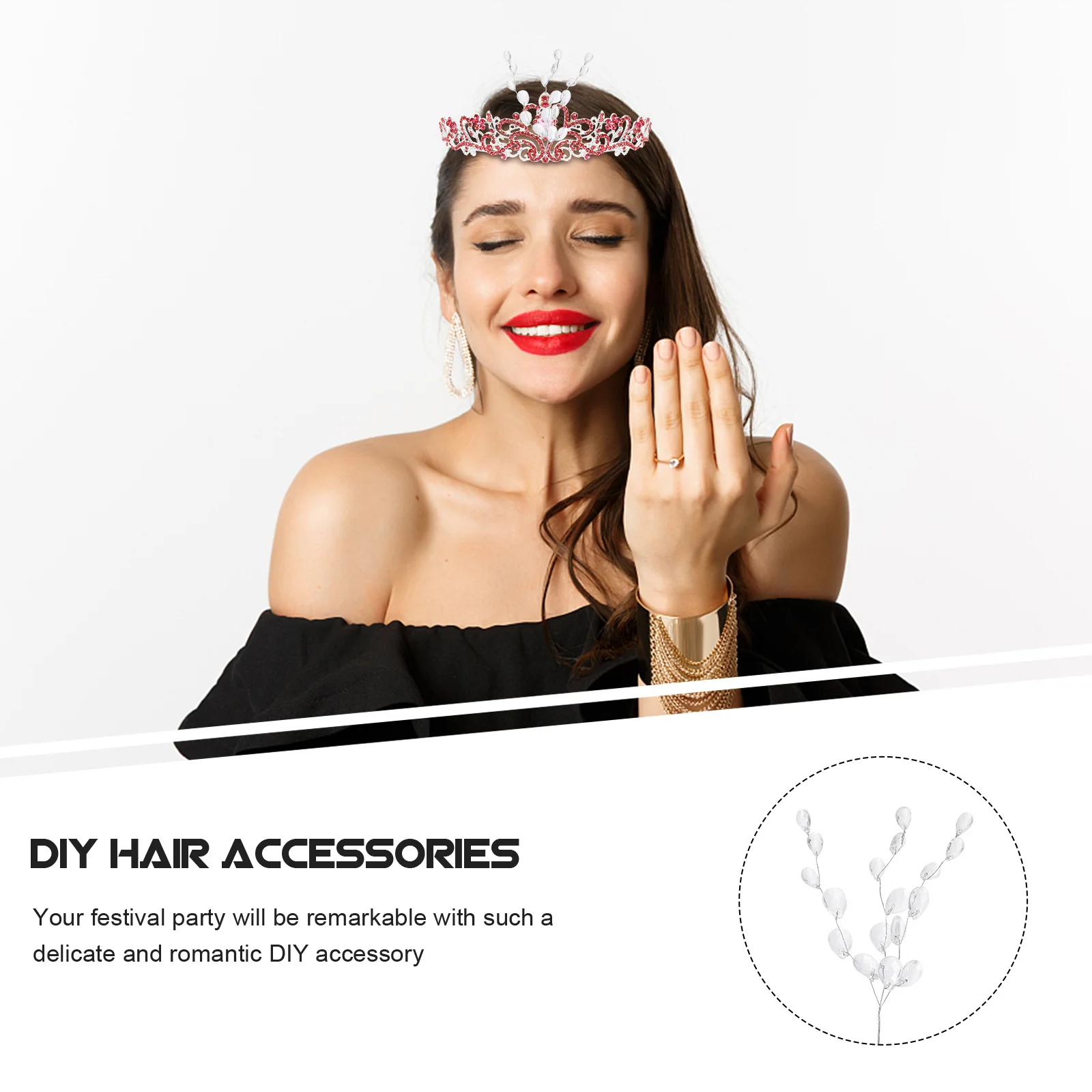 

50Pcs Acrylic Flower Stems Handwoven DIY Wreath Material Wedding Birthday Party Ornament Craft Supplies Decorative Accessories