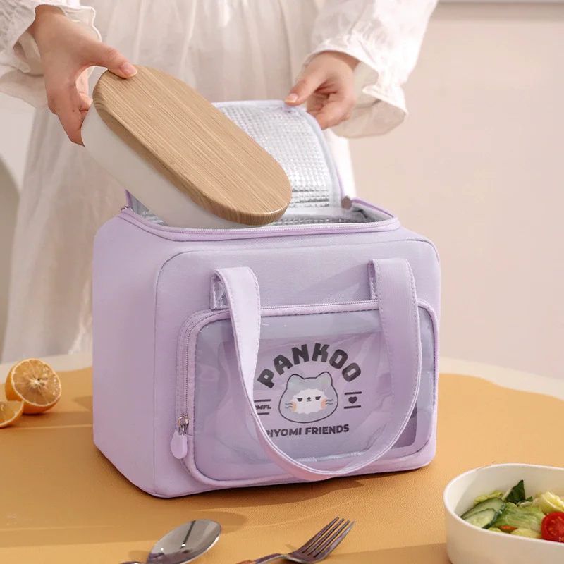 Cord-Lunchtasche, wärmeisolierend, Lunchbox, Aufbewahrung, Handtasche, multifunktional, für Kinder, Schule, Kühltasche, Picknick, Lebensmittelbeutel – Detail 29