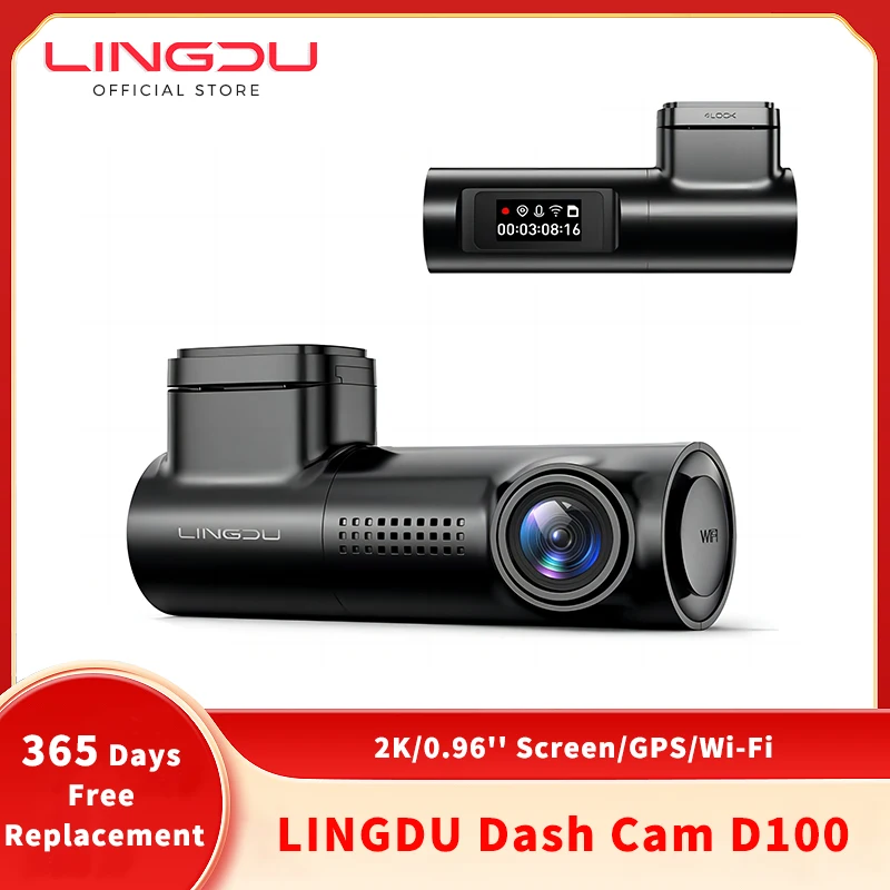 

LINGDU Dash Cam D100 2K 1440P Car DVR Built in GPS WiFi Voice Control 24H Parking Monitor Night Vision Dash Cam for Cars داش كام