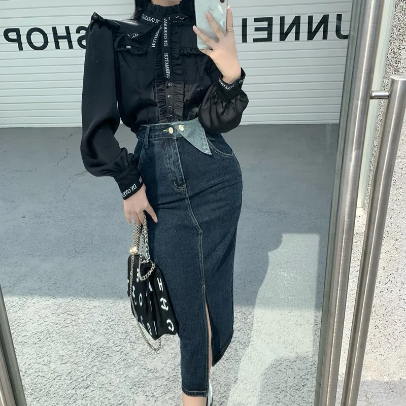 Camisas Blusas Mujer De Moda Fall French Court Style Vintage Shirt Bowknot Fungus White Top Letter Blouse Ribbon s
