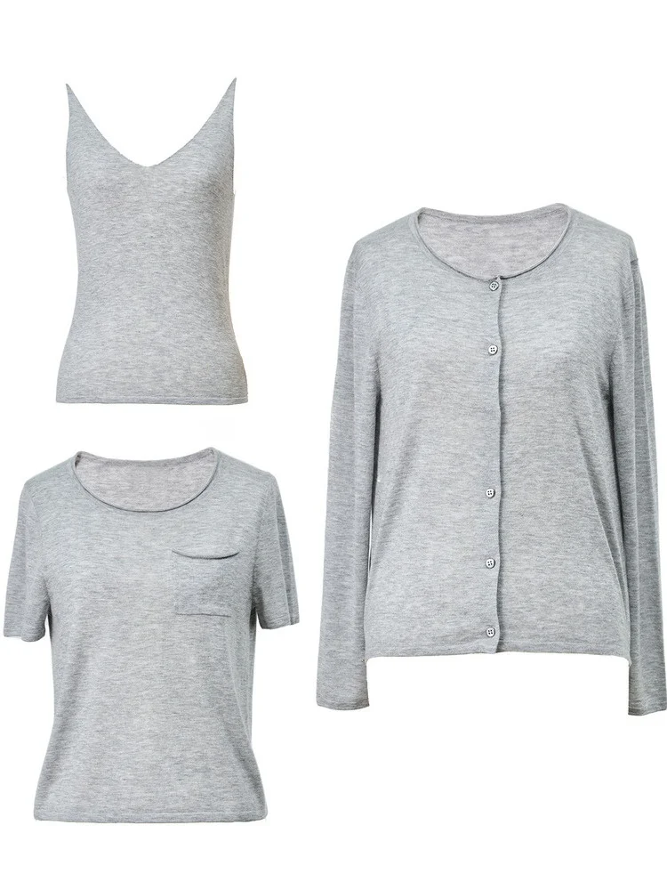 

Двухцветная охлаждающая футболка Blanini из ацетатного трикотажа, открытый кардиган, футболка с коротким рукавом, жилет, повседневная одежда из мягкой ткани