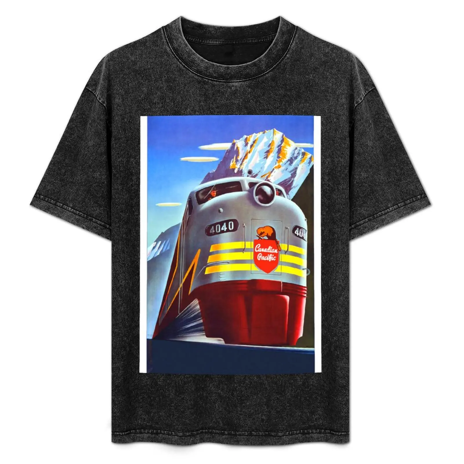 

Canadian Pacific T-Shirt Basic Solid Color Short Sleeve Cotton Top