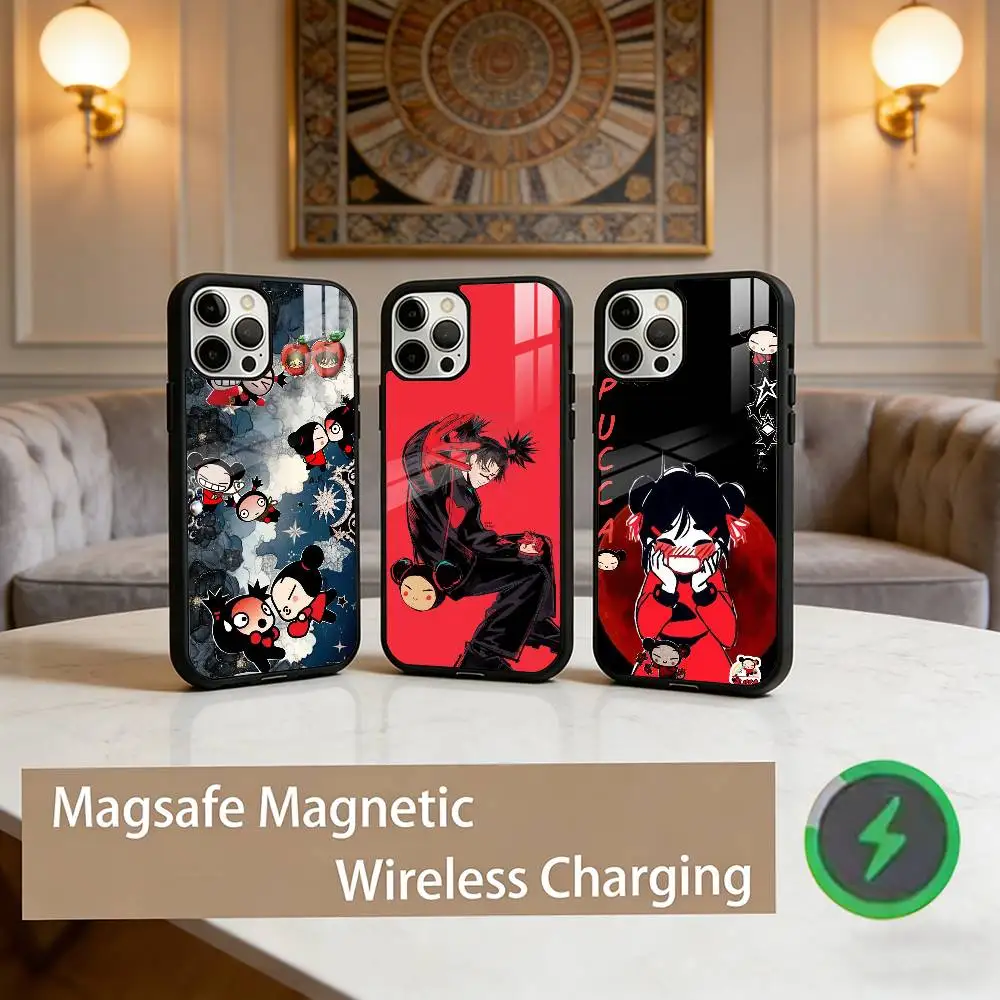 

Chinese Doll Pucca And Garu Phone Case For iPhone17,16,15,14,13,12,11 Plus,Pro Max Magnetic For Magsafe Wireless Charging
