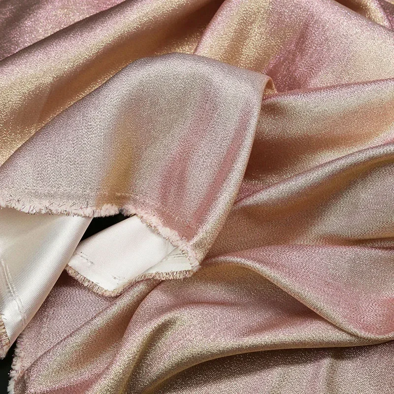 Tessuto di raso scintillante sfumato colorato fatto a mano fai da te vestiti per bambole costumi di scena sfondo tessuti firmati per cucire