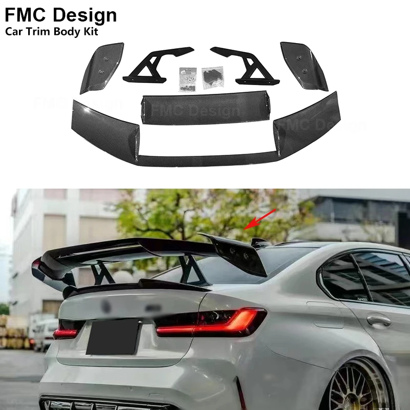 For BMW 3 series F30 G20 M3 F80 G80  Dry Carbon Fiber Car Rear Trunk Spoiler Rear Wing Tail Wing Parts Upgrade Body kit