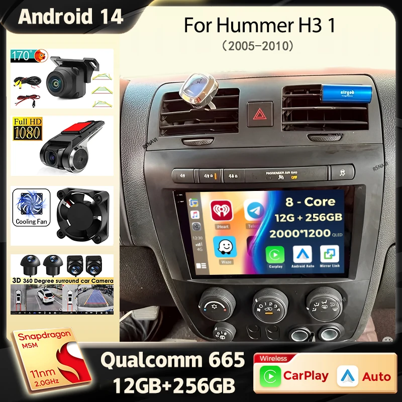Android14 Auto Radio Für Hummer H3 1 2005 2006 2007-2010 Navigation GPS Multimedia Video Player
