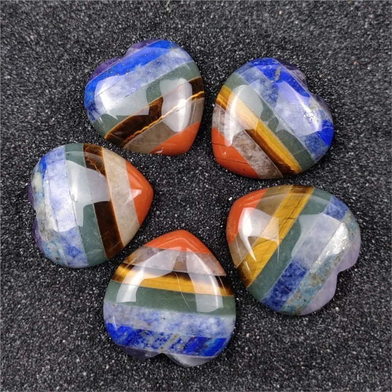 1pcs Natural 7 Chakra love Healing Crystals Stones Series Spiritual Energy Thumb Stone Wand Heart Moon Angel Pendant Ornament  