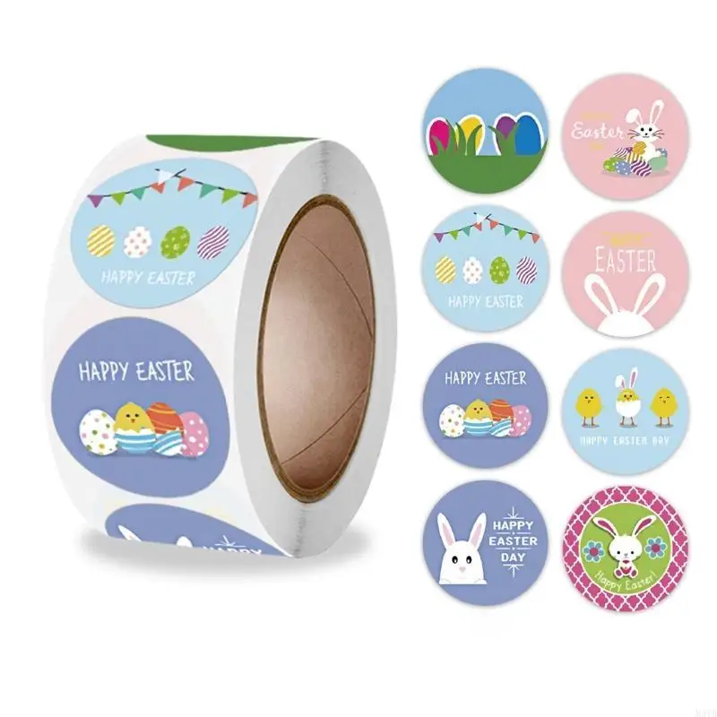 M5TB 500 pcs Assorted Easter Stickers Labels Adhesive for Diary DIY Decoration