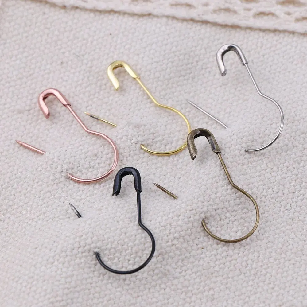 100pcs Safety Pins Calabash Pear Shape Cross Stitch Metal Clips Knitting Stitch Marker Tag Hangtag Gourd Pin Fastener Crafts DIY