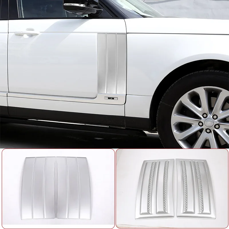 New!! Silver Black ABS Car Side Door Air Vent Kit Cover Trim For Range Rover Vogue 2014-2017 Set of 2pcs Car Styling