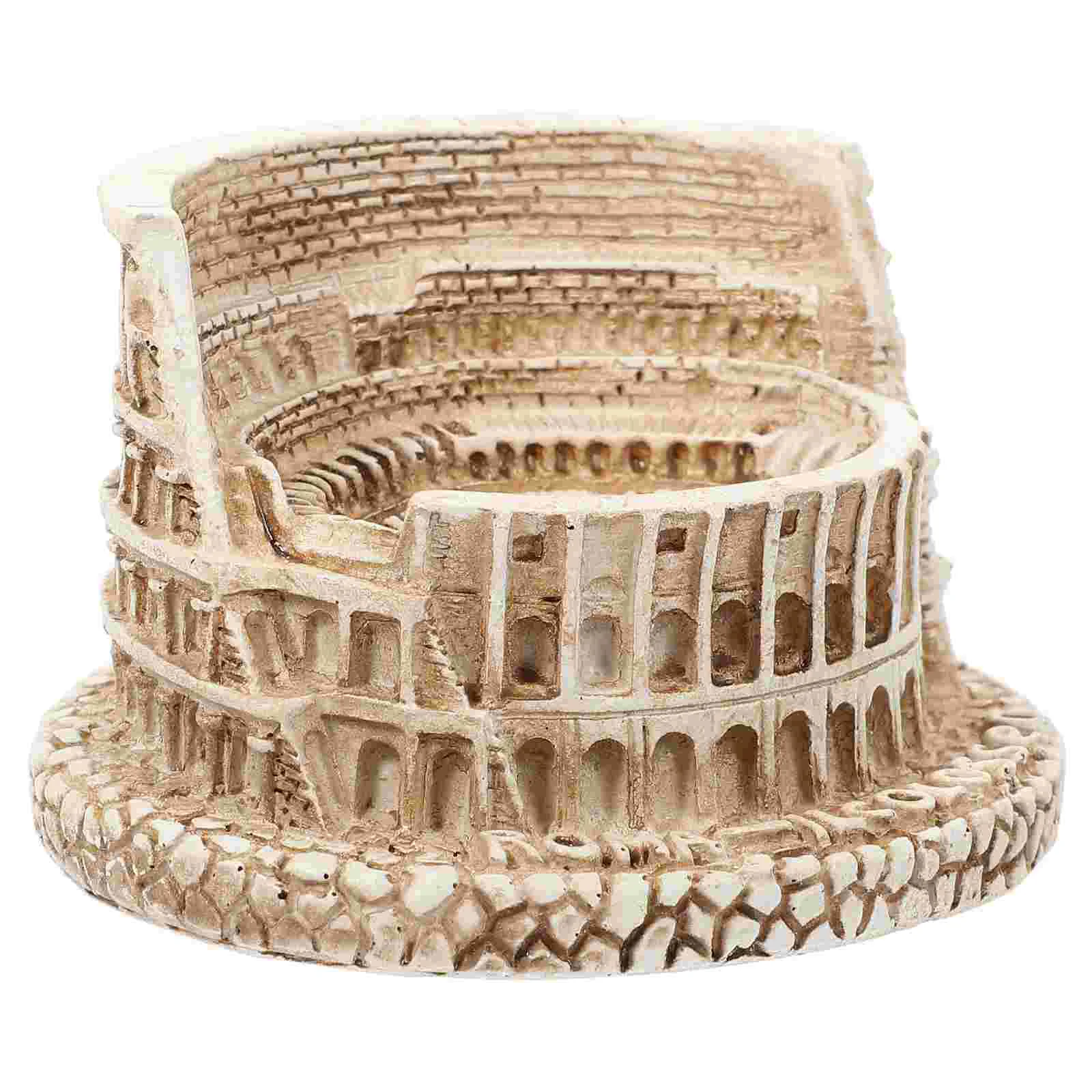 Roman Ornaments Small Colosseum Craft Vintage Decor Table Figurine Resin Travel