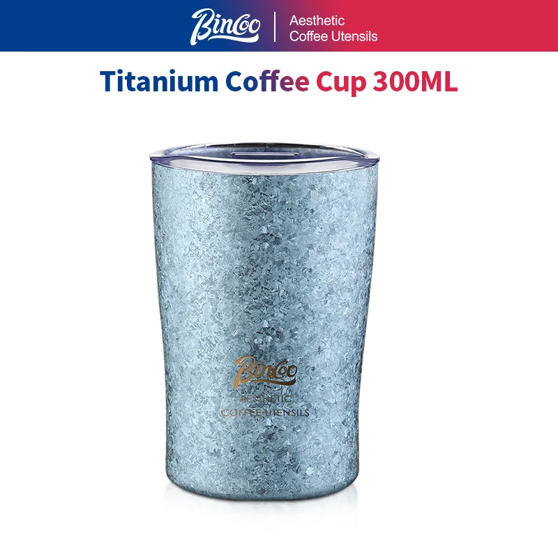 Bincoo Titanium Cup - Vacuum Insulated Coffee Tumbler for Men & Women, Portable Travel Mug, Lightweight Pure Titanium Water Bott